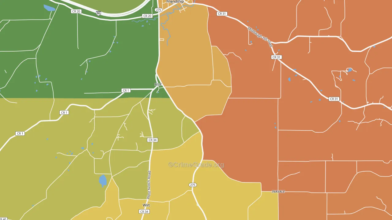 Nile, NY Map of Theft Rates