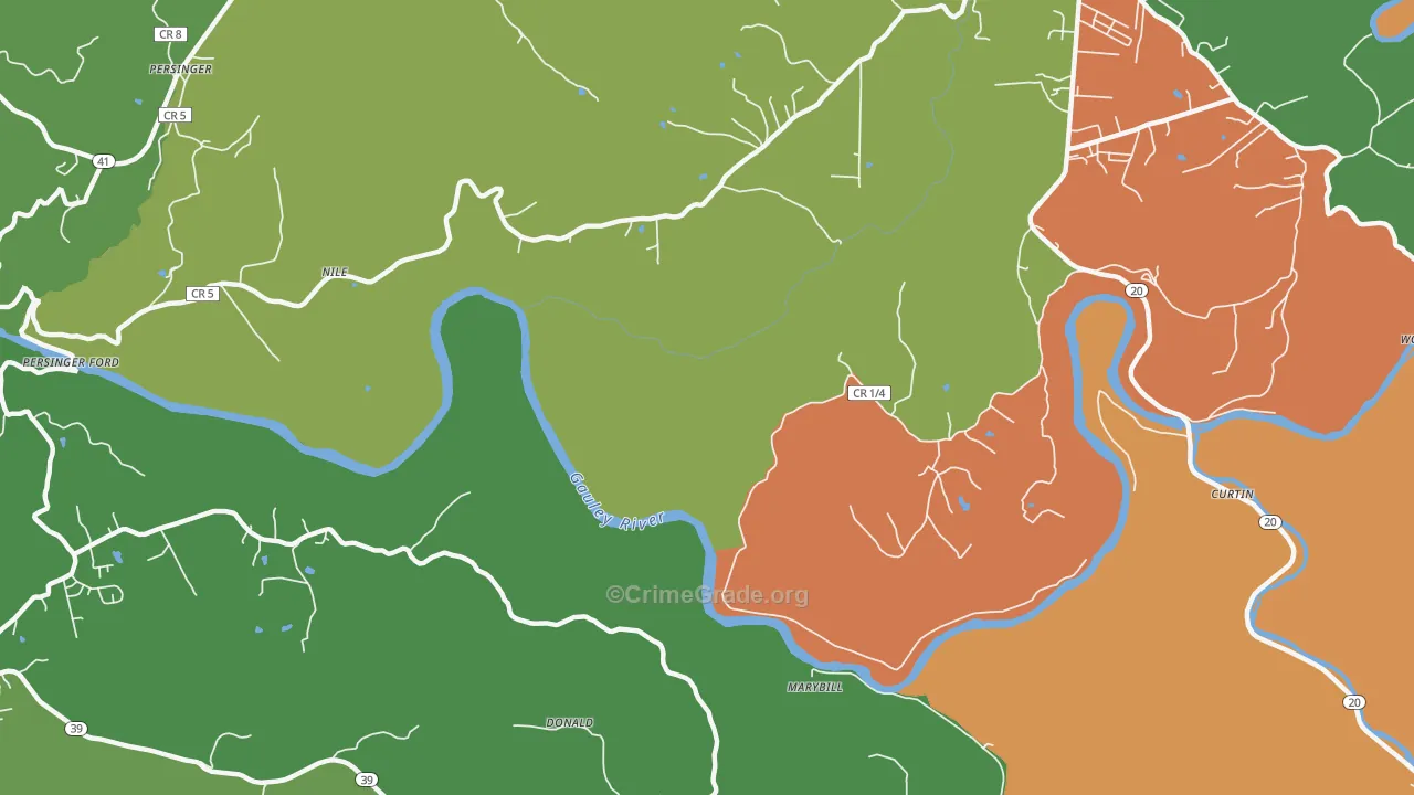 Nile, WV Map of Theft Rates