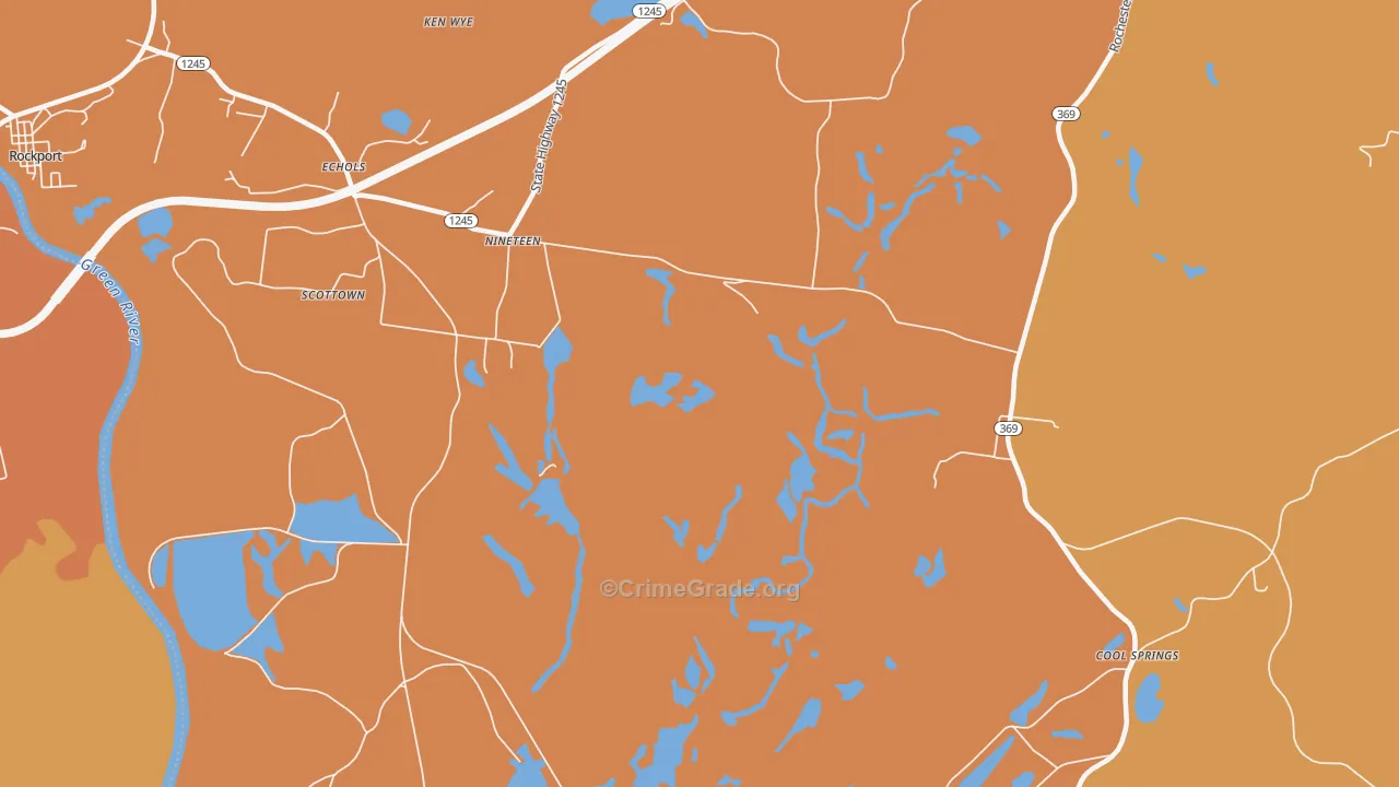 Nineteen, KY Map of Theft Rates