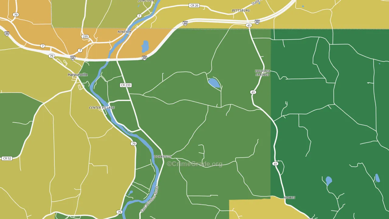 Nineveh, NY Map of Theft Rates