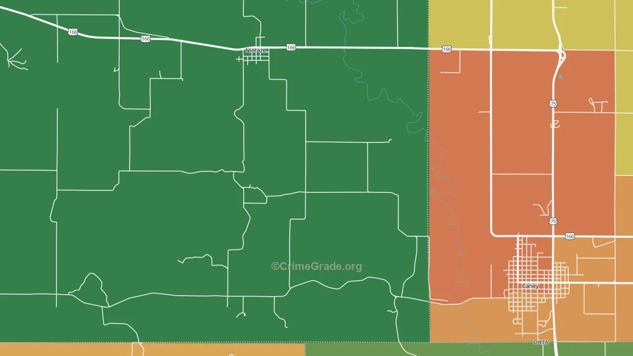 Niotaze, KS Map of Theft Rates