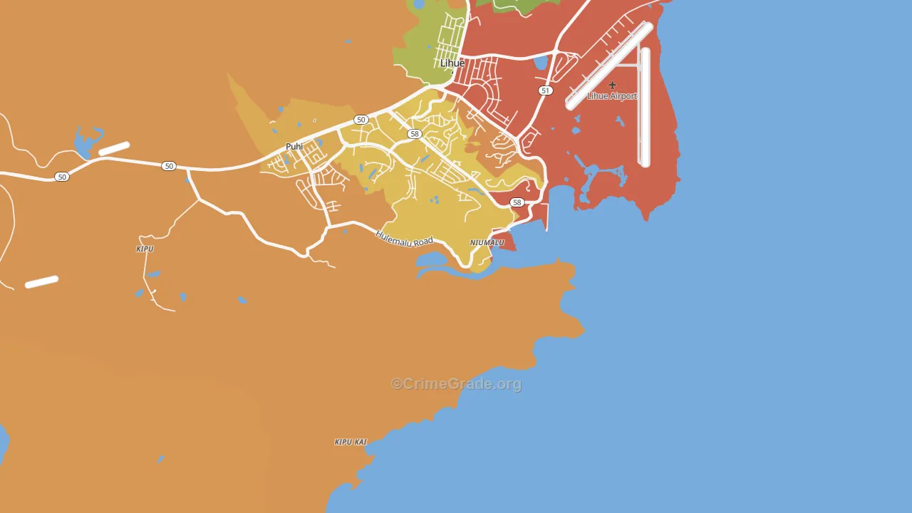 Niumalu, HI Map of Theft Rates