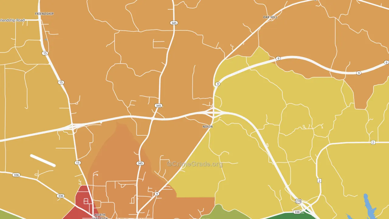 Nixon, MS Map of Theft Rates