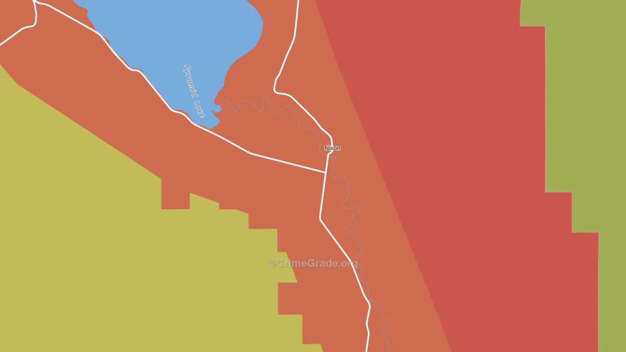 Nixon, NV Map of Theft Rates