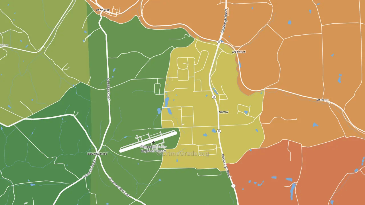 Nixon, PA Map of Theft Rates