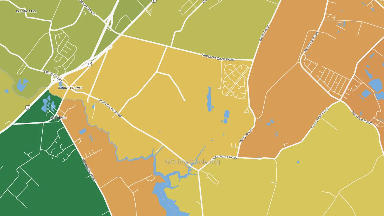 Nixonton, NC Map of Theft Rates
