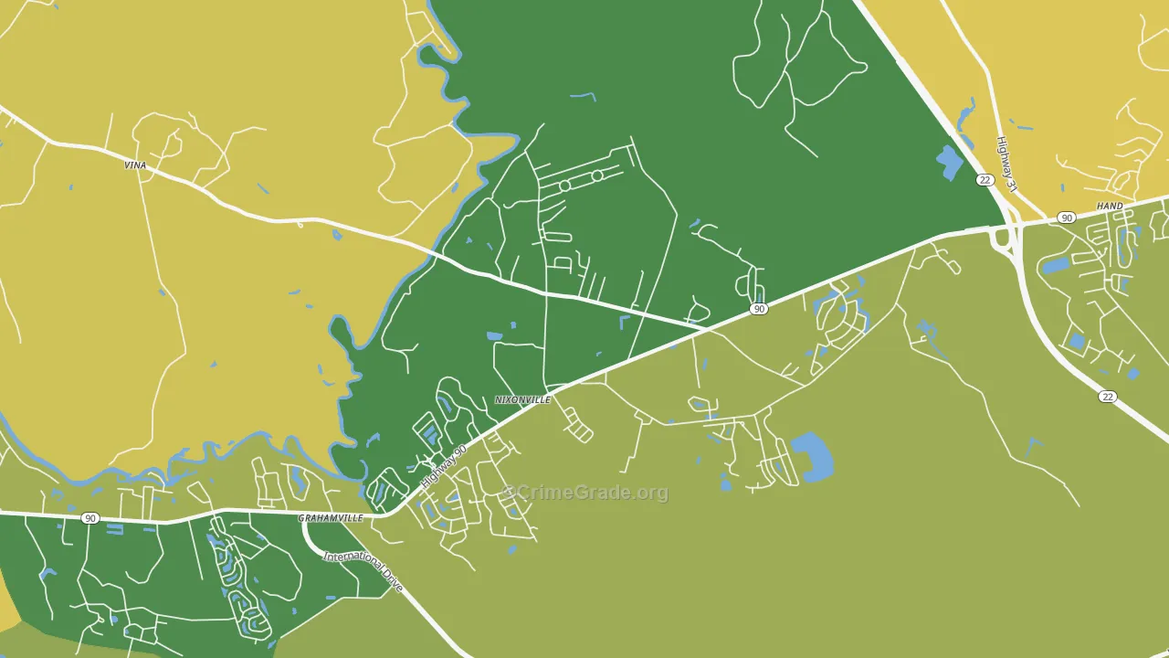 Nixonville, SC Map of Theft Rates