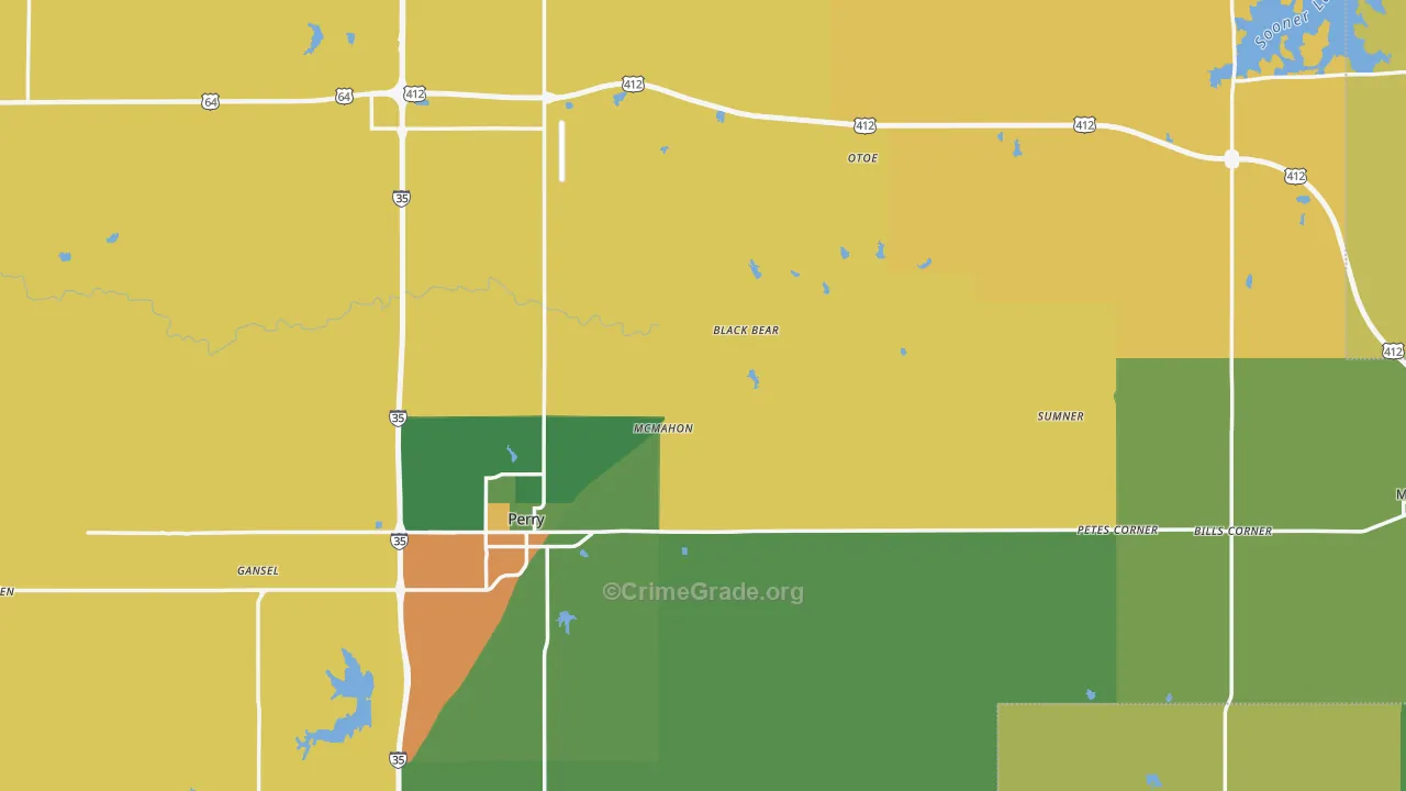 Noble County, OK Map of Theft Rates