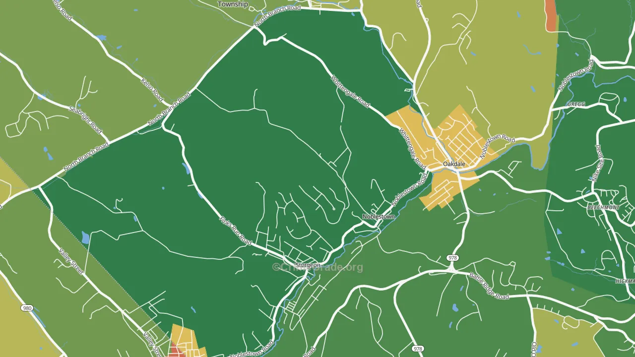 Noblestown, PA Map of Theft Rates