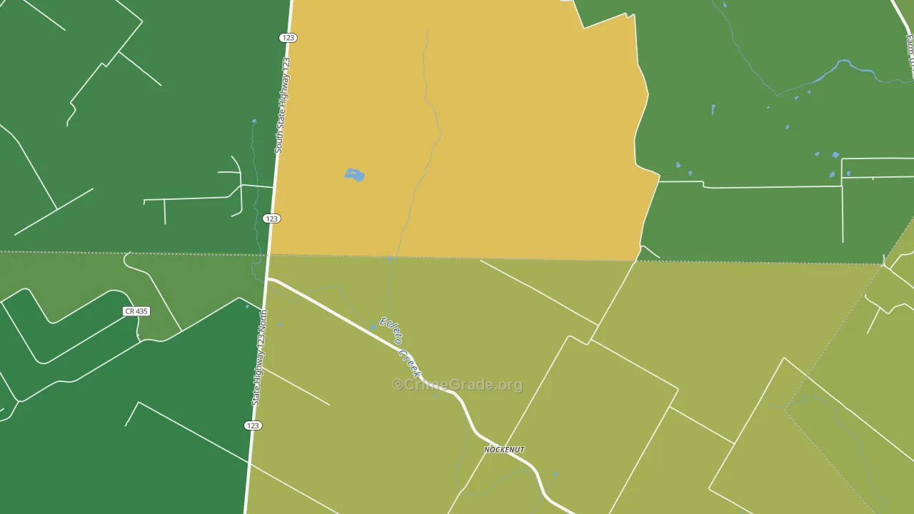 Nockenut, TX Map of Theft Rates
