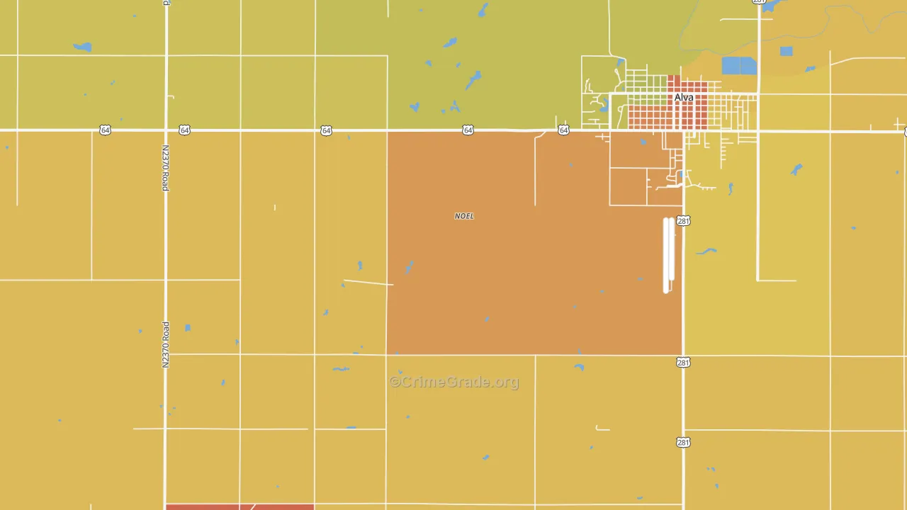 Noel, OK Map of Theft Rates
