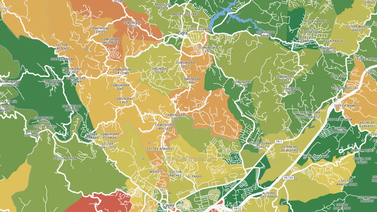 Nogueras, PR Map of Theft Rates