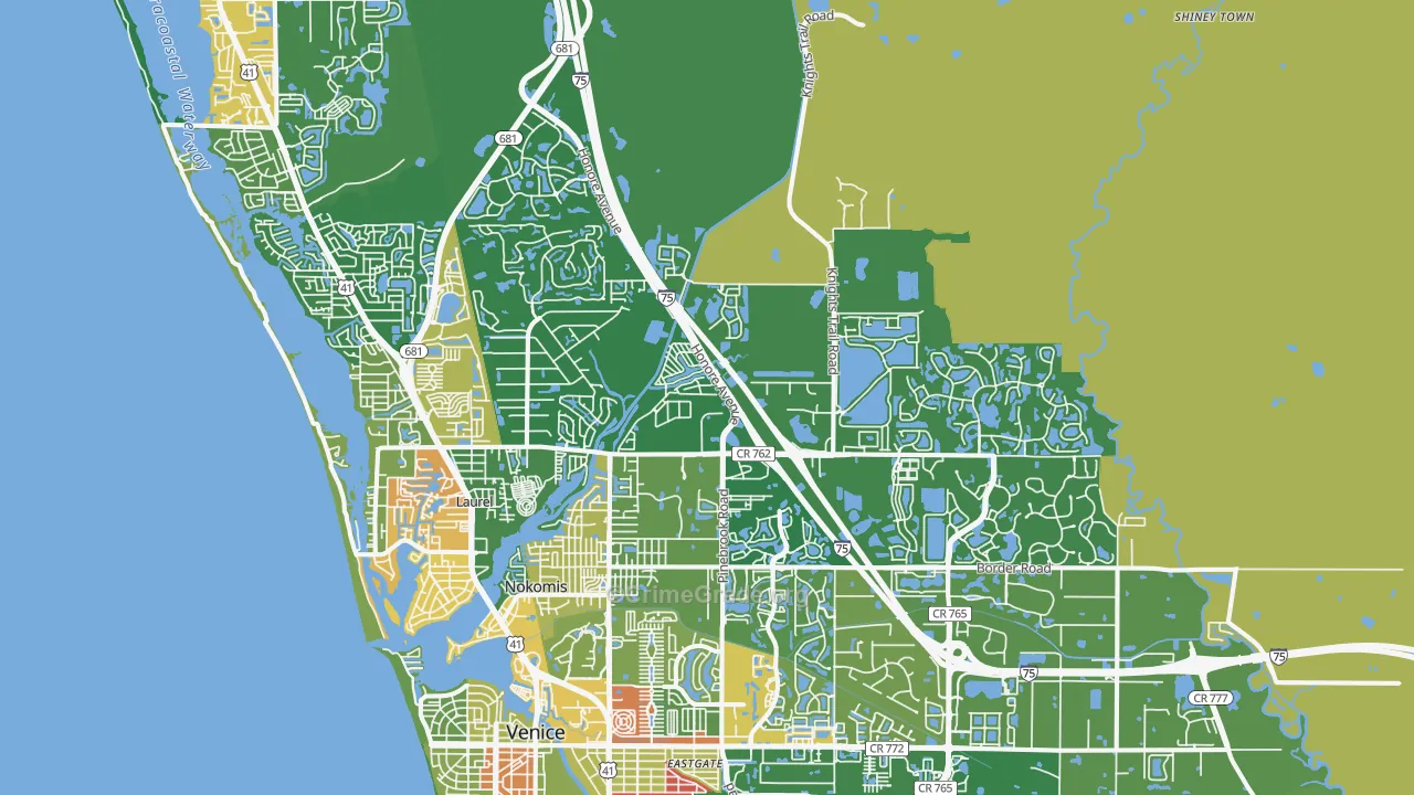 Nokomis, FL Map of Theft Rates