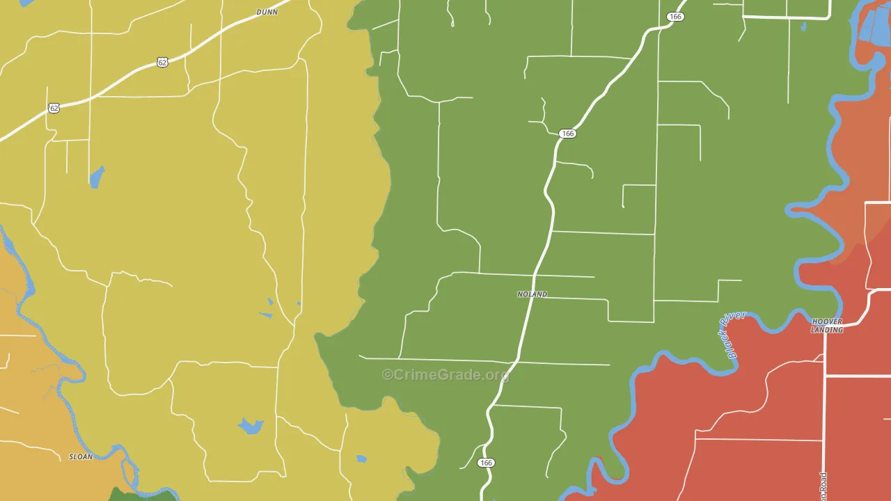 Noland, AR Map of Theft Rates