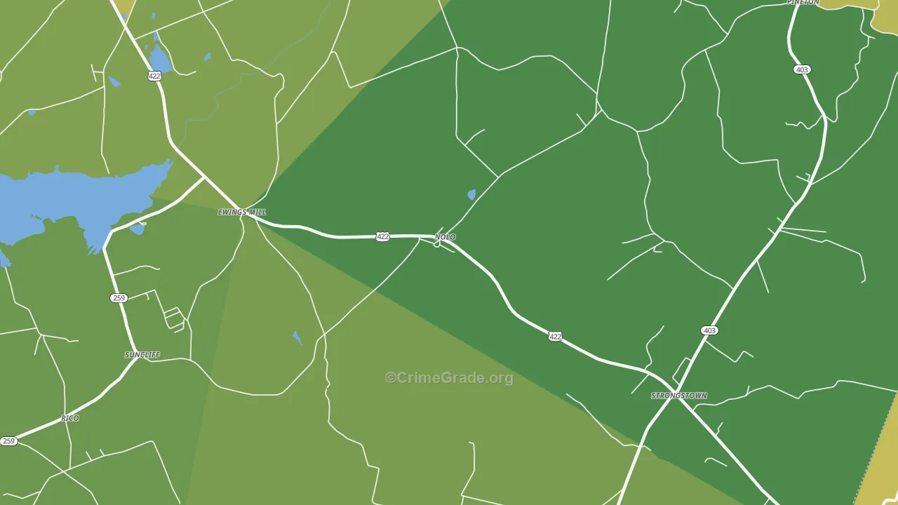 Nolo, PA Map of Theft Rates