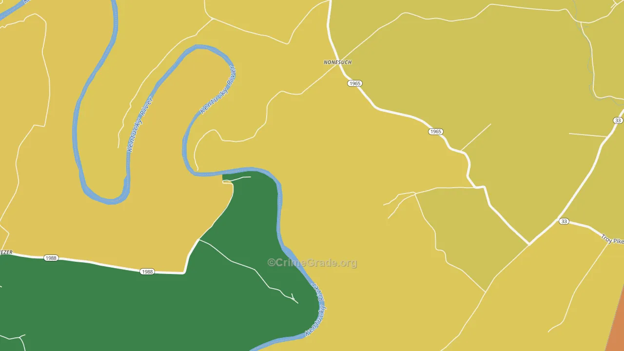Nonesuch, KY Map of Theft Rates