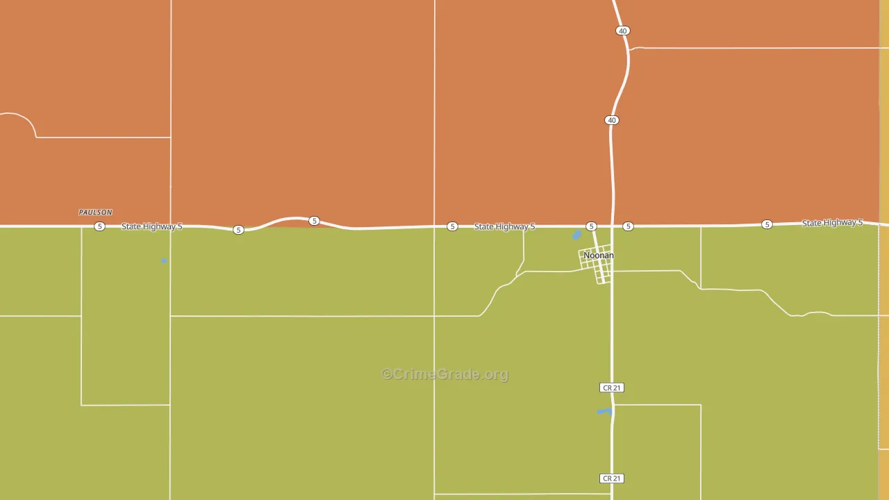 Noonan, ND Map of Theft Rates