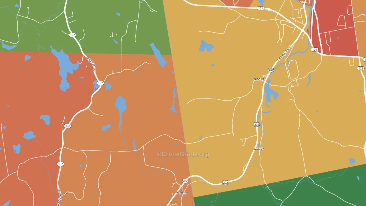 Noone, NH Map of Theft Rates