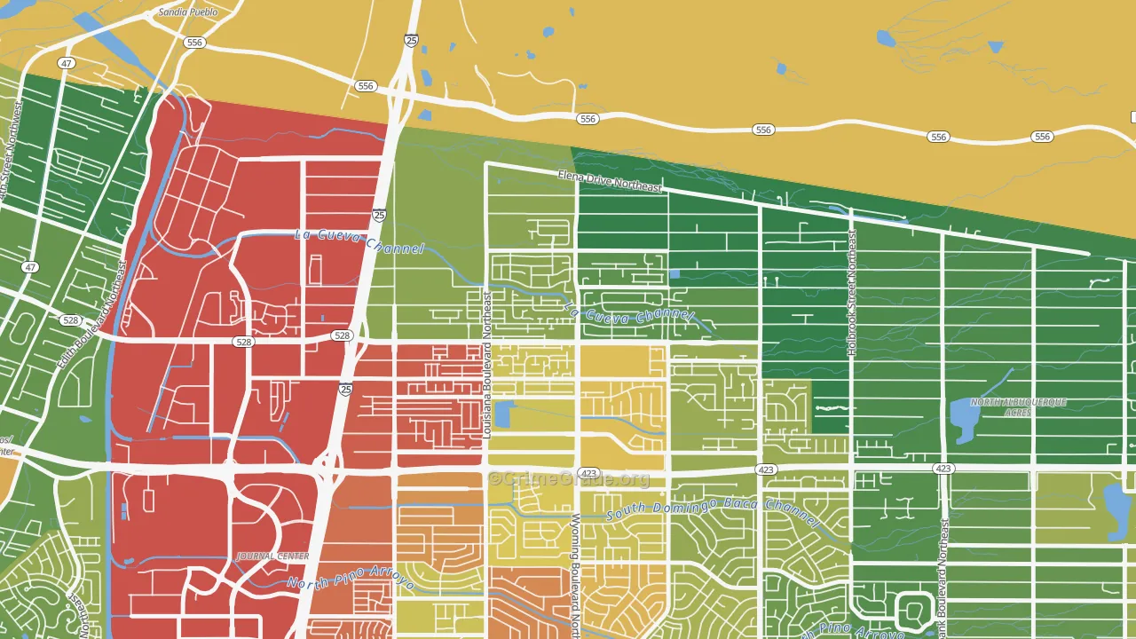 Nor Este, Albuquerque, NM Map of Theft Rates
