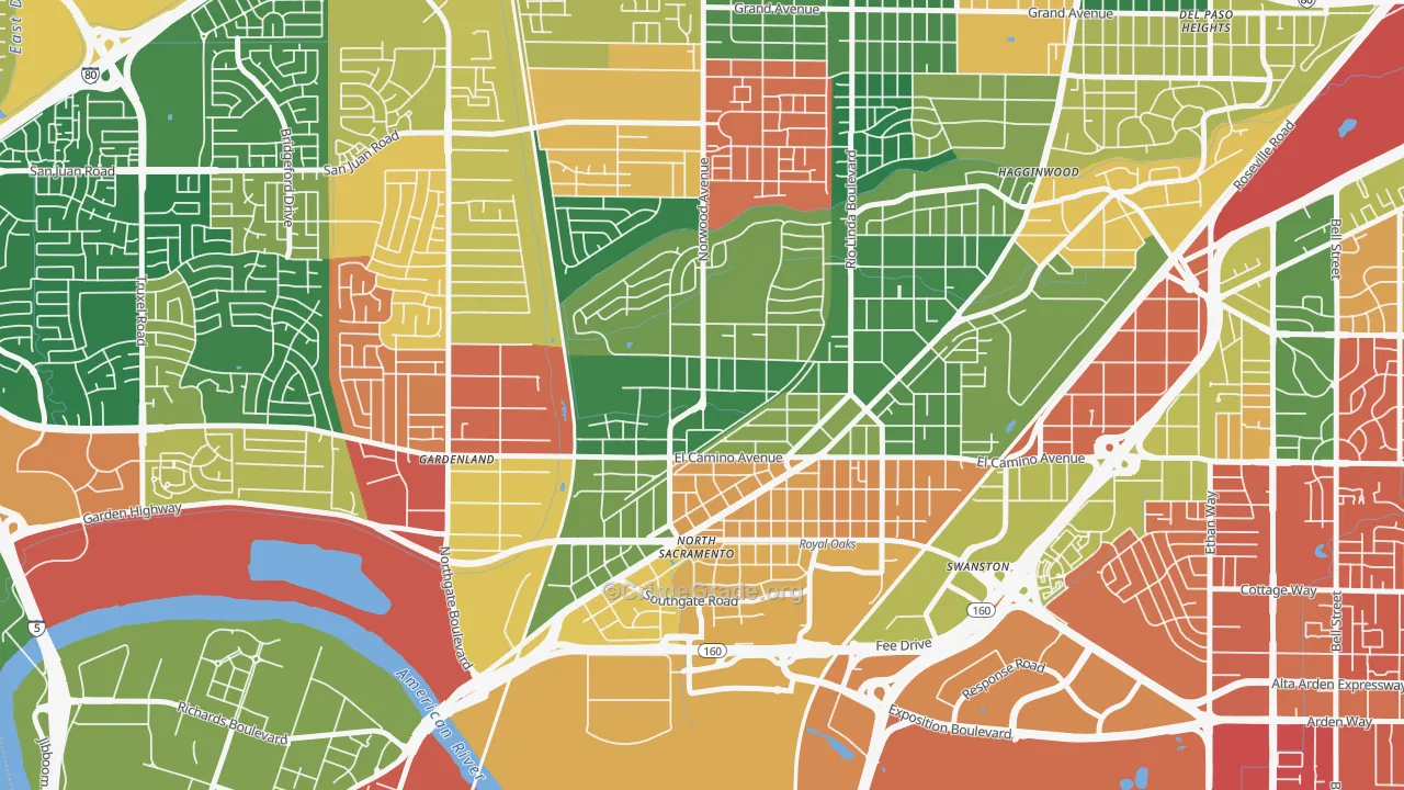 Noralto, Sacramento, CA Map of Theft Rates