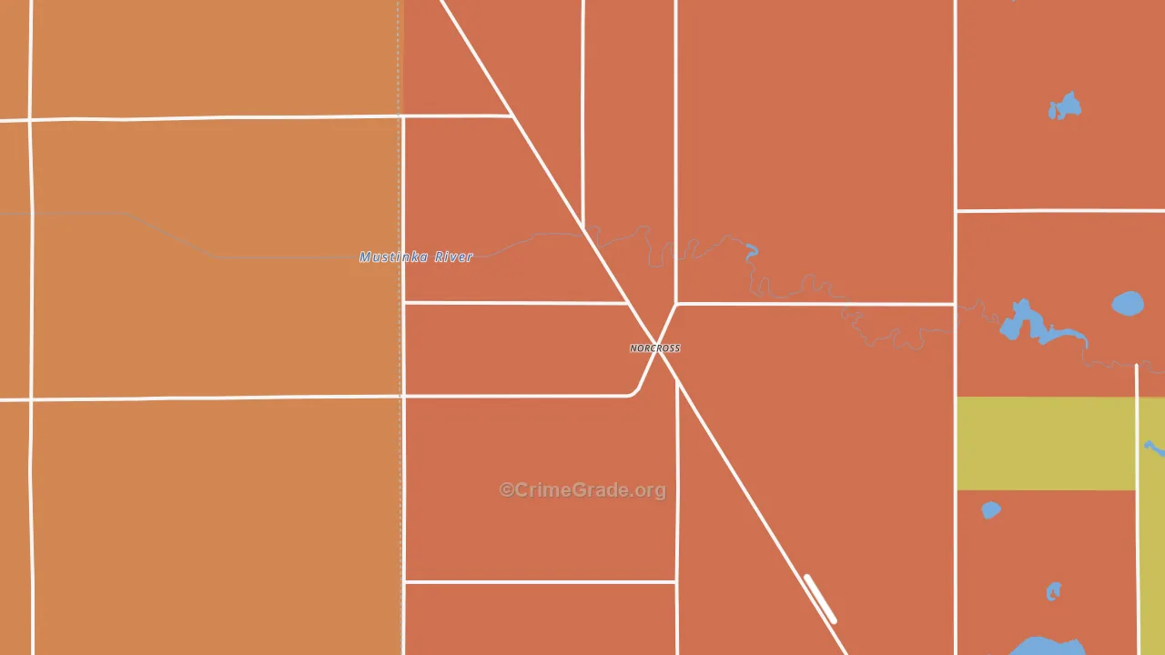 Norcross, MN Map of Theft Rates