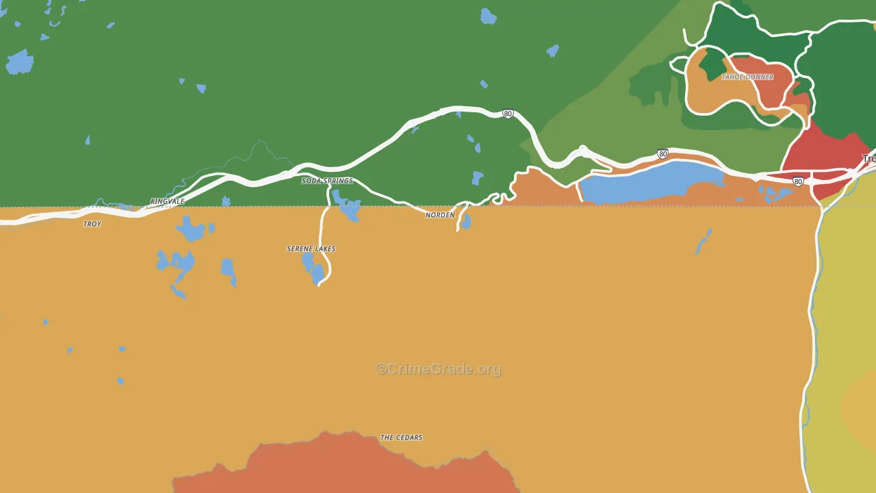 Norden, CA Map of Theft Rates