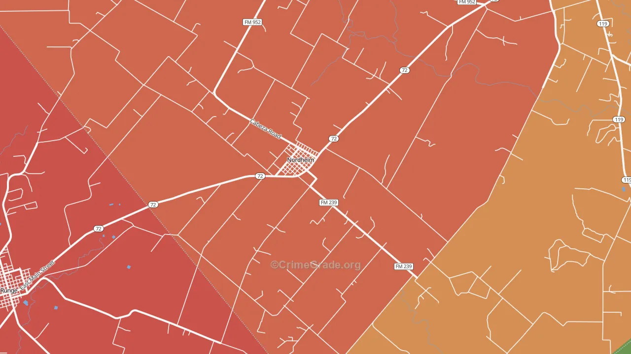 Nordheim, TX Map of Theft Rates