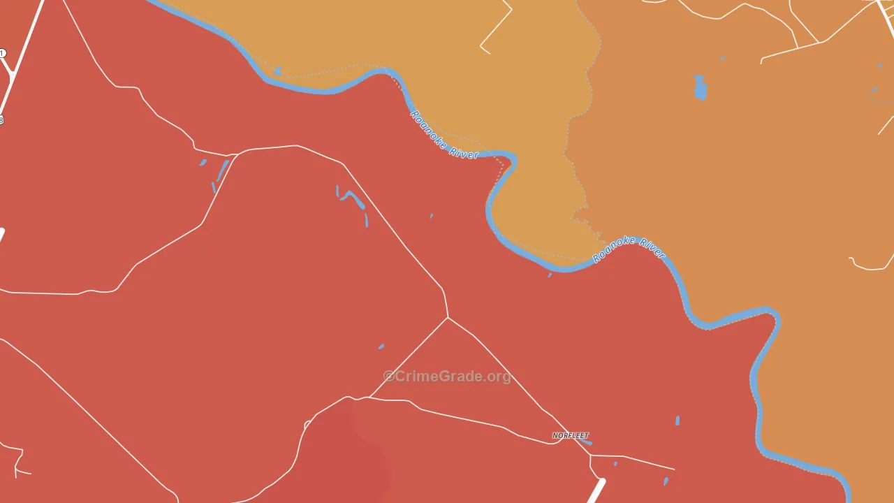 Norfleet, NC Map of Theft Rates
