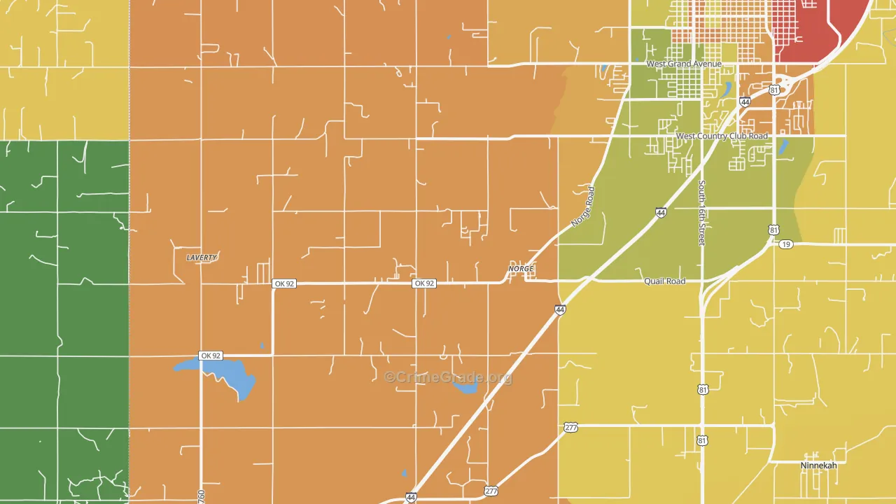 Norge, OK Map of Theft Rates