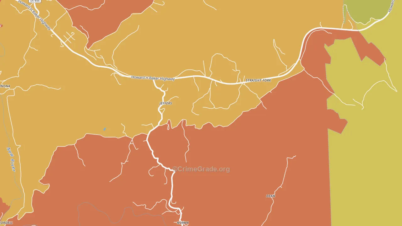 Norma, TN Map of Theft Rates