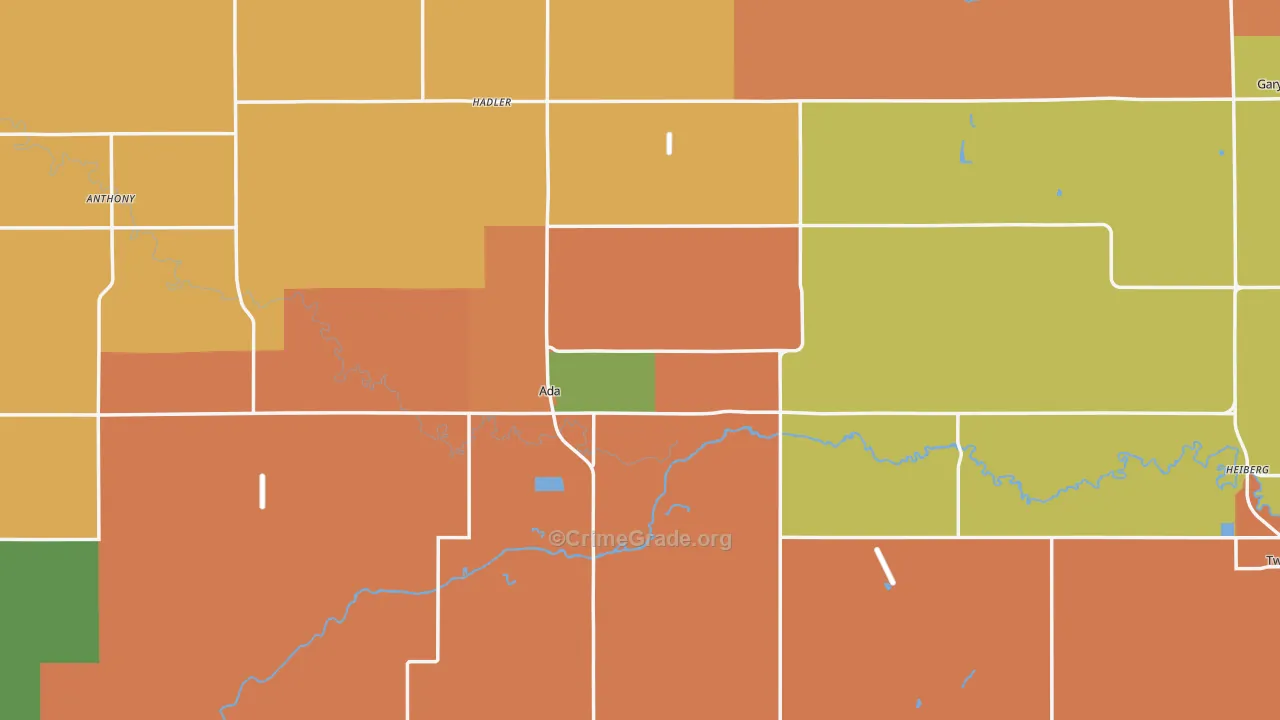 Norman County, MN Map of Theft Rates