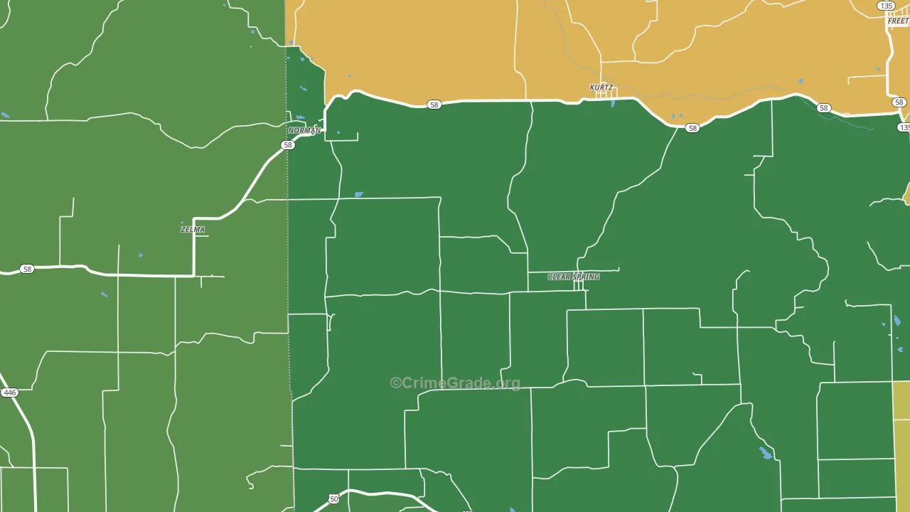 Norman, IN Map of Theft Rates