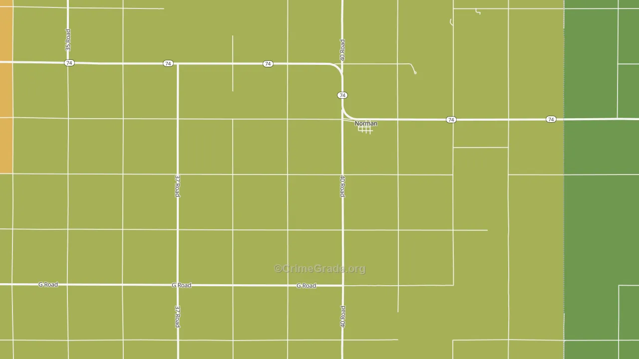 Norman, NE Map of Theft Rates