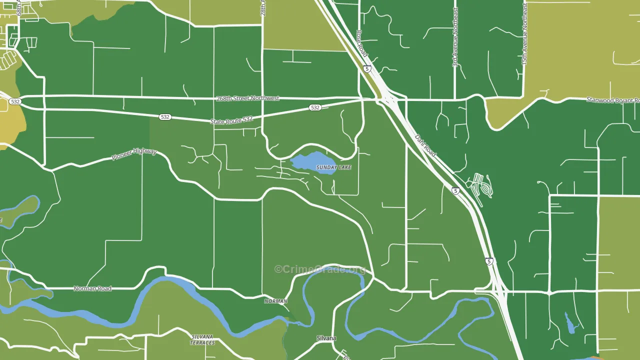 Norman, WA Map of Theft Rates