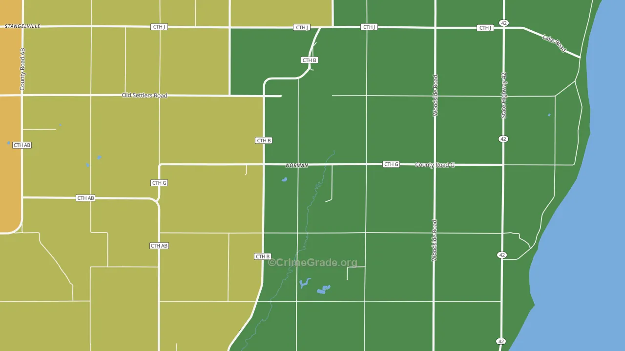 Norman, WI Map of Theft Rates
