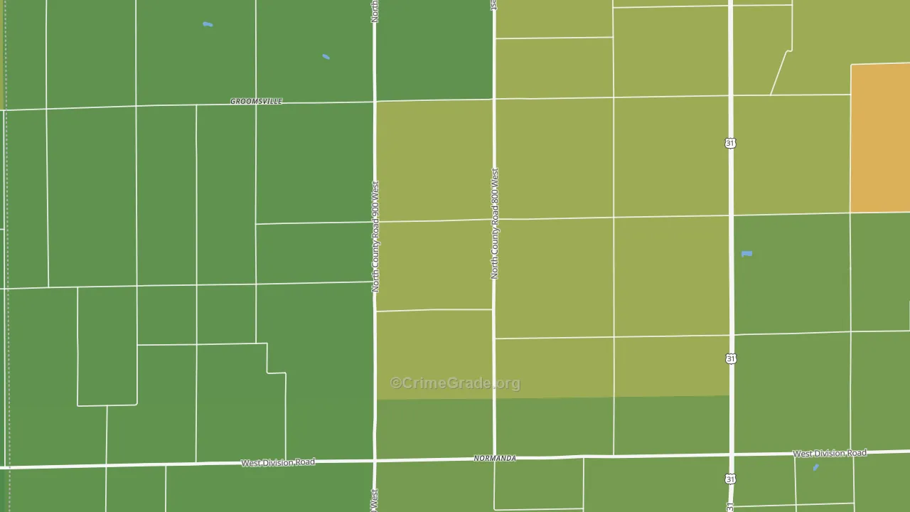 Normanda, IN Map of Theft Rates