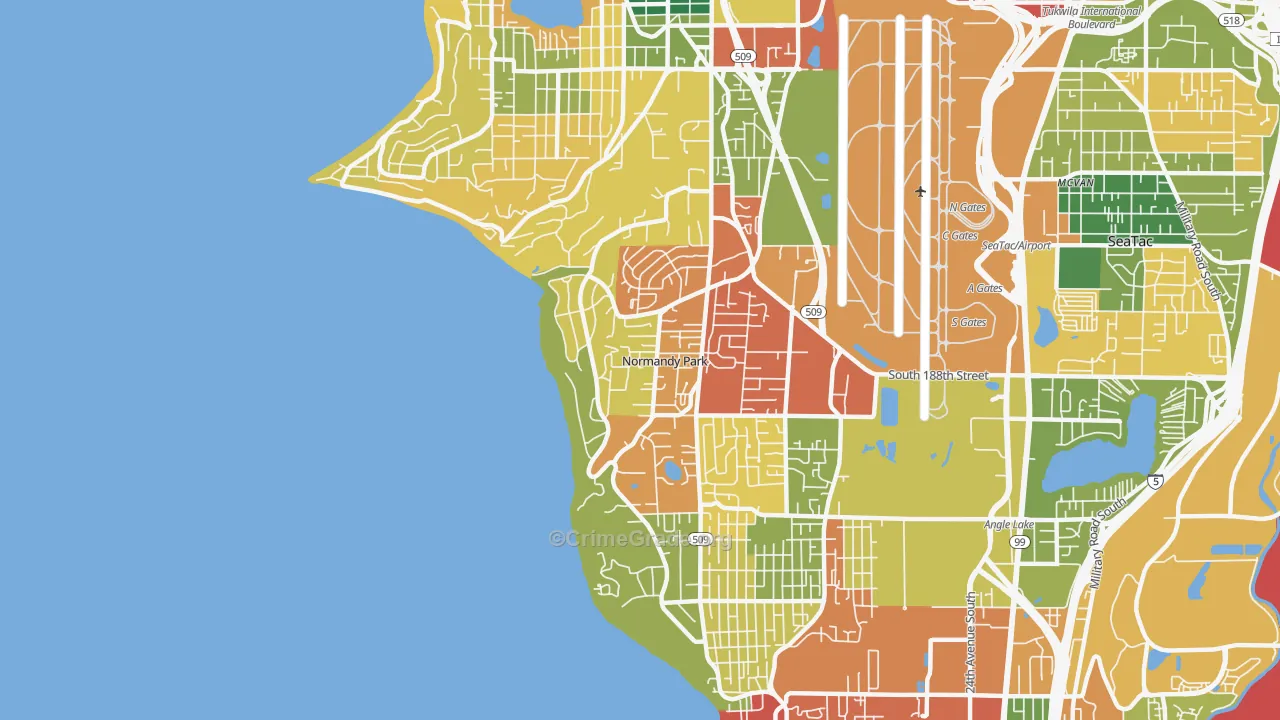Normandy Park, WA Map of Theft Rates