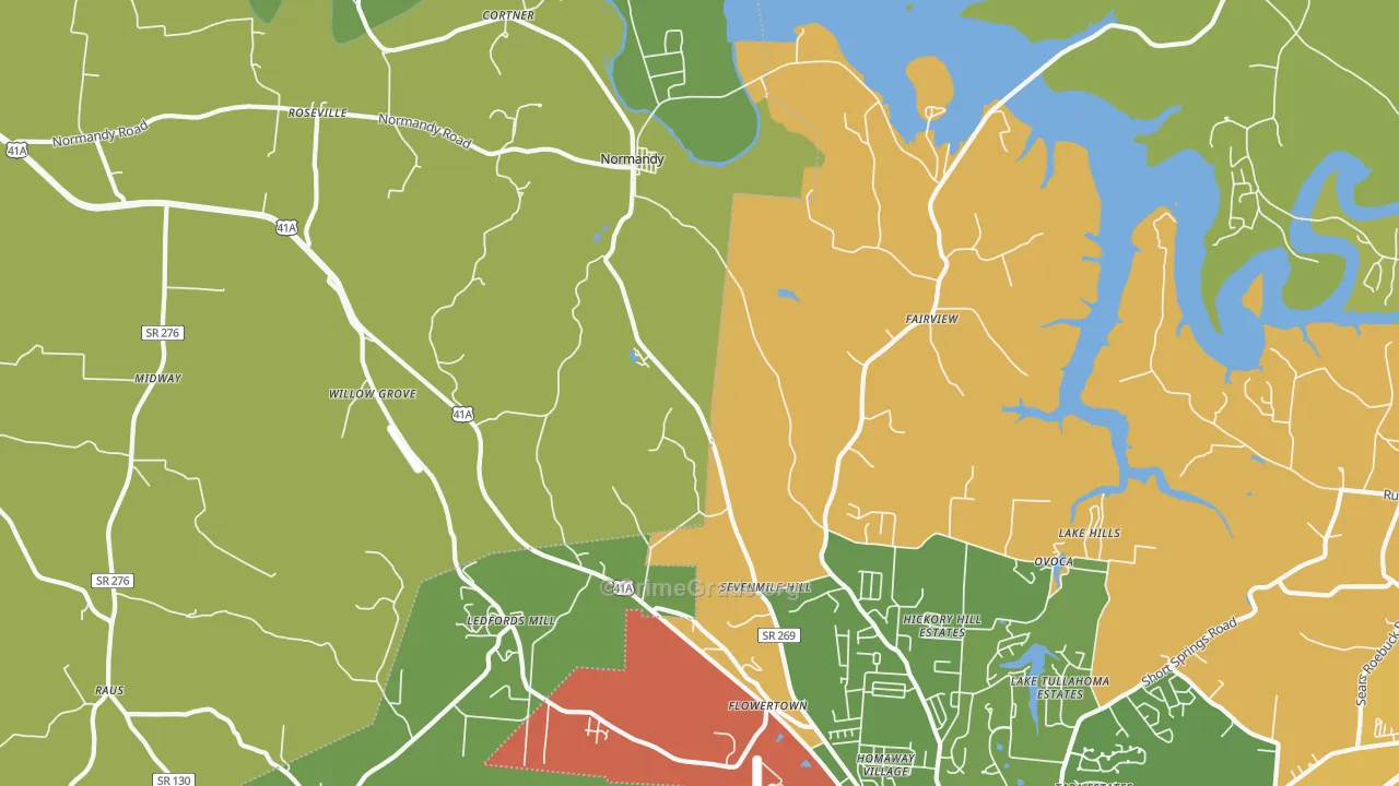 Normandy, TN Map of Theft Rates