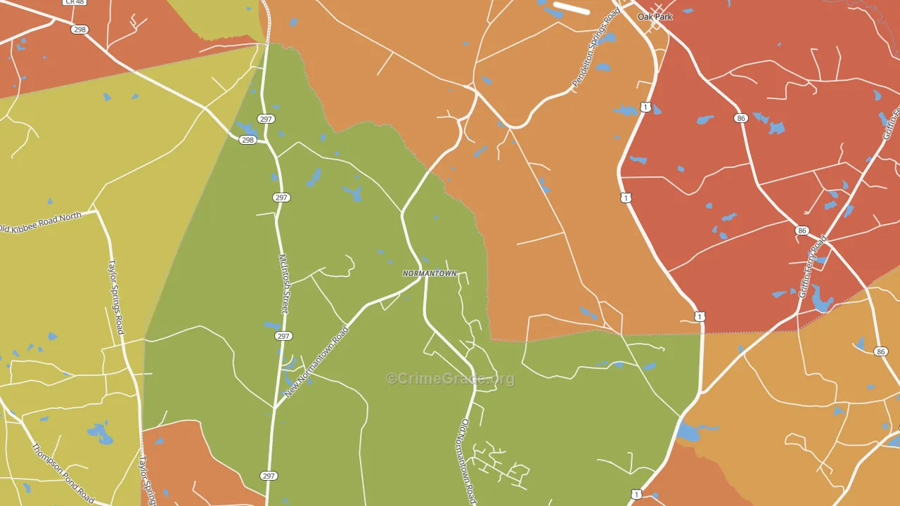 Normantown, GA Map of Theft Rates