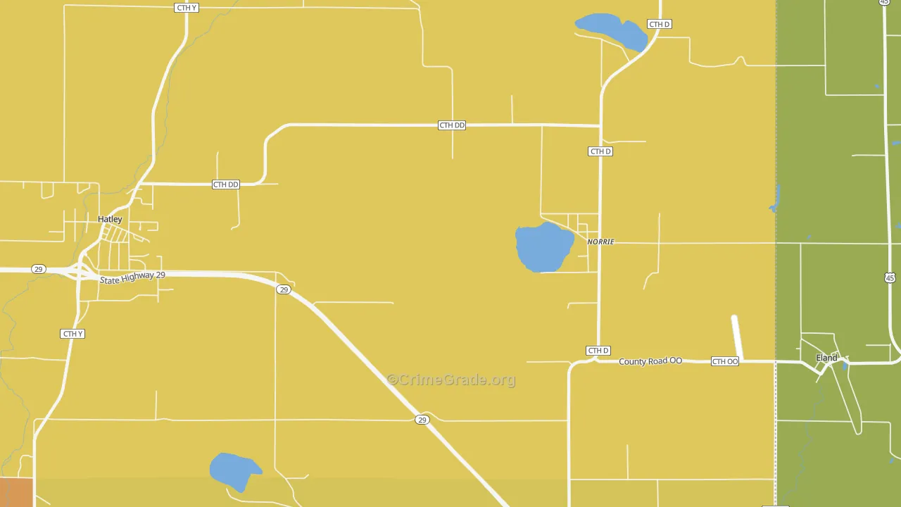 Norrie, WI Map of Theft Rates