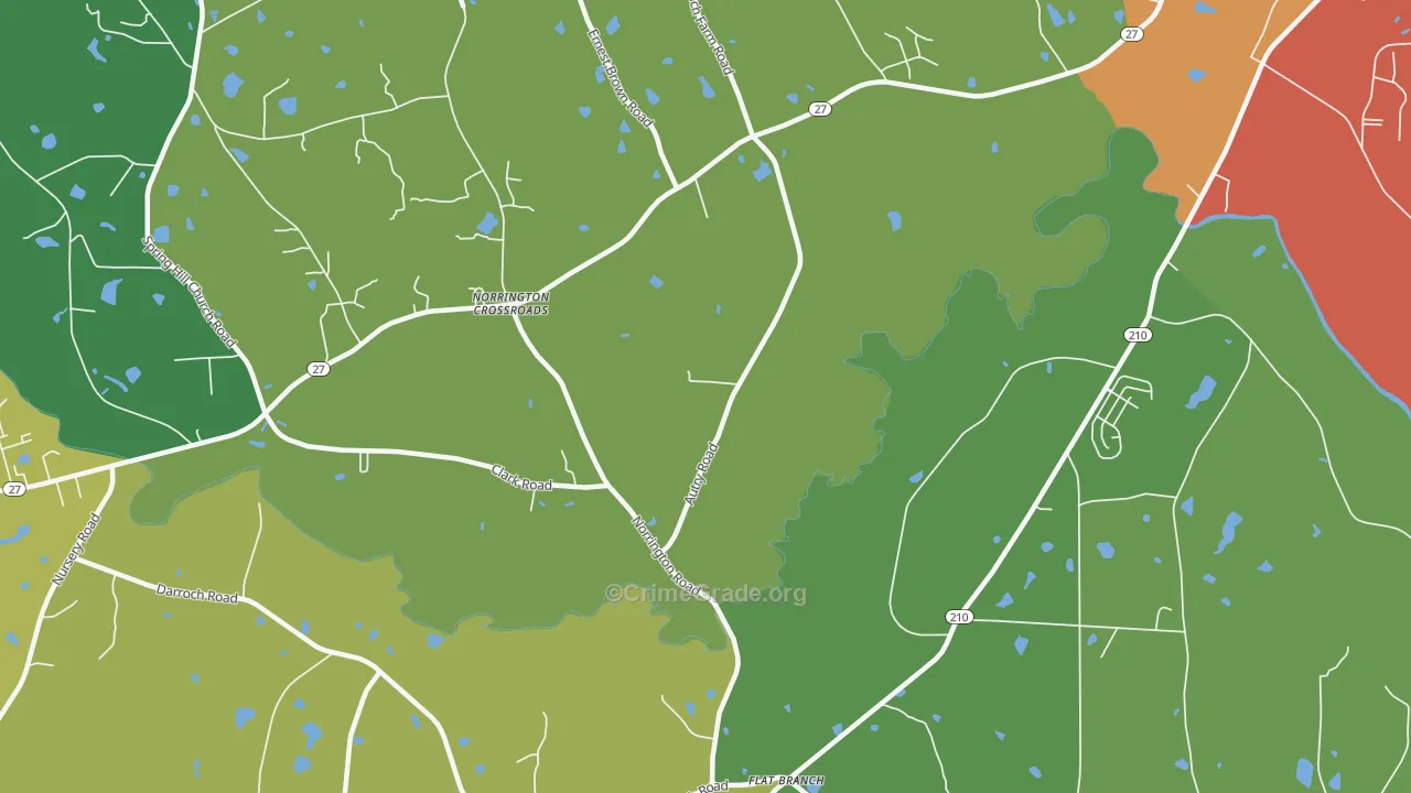 Norrington Crossroads, NC Map of Theft Rates