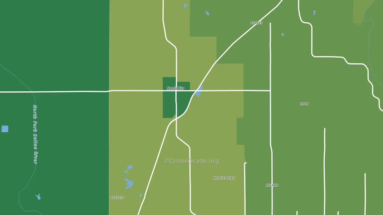 Norris City, IL Map of Theft Rates