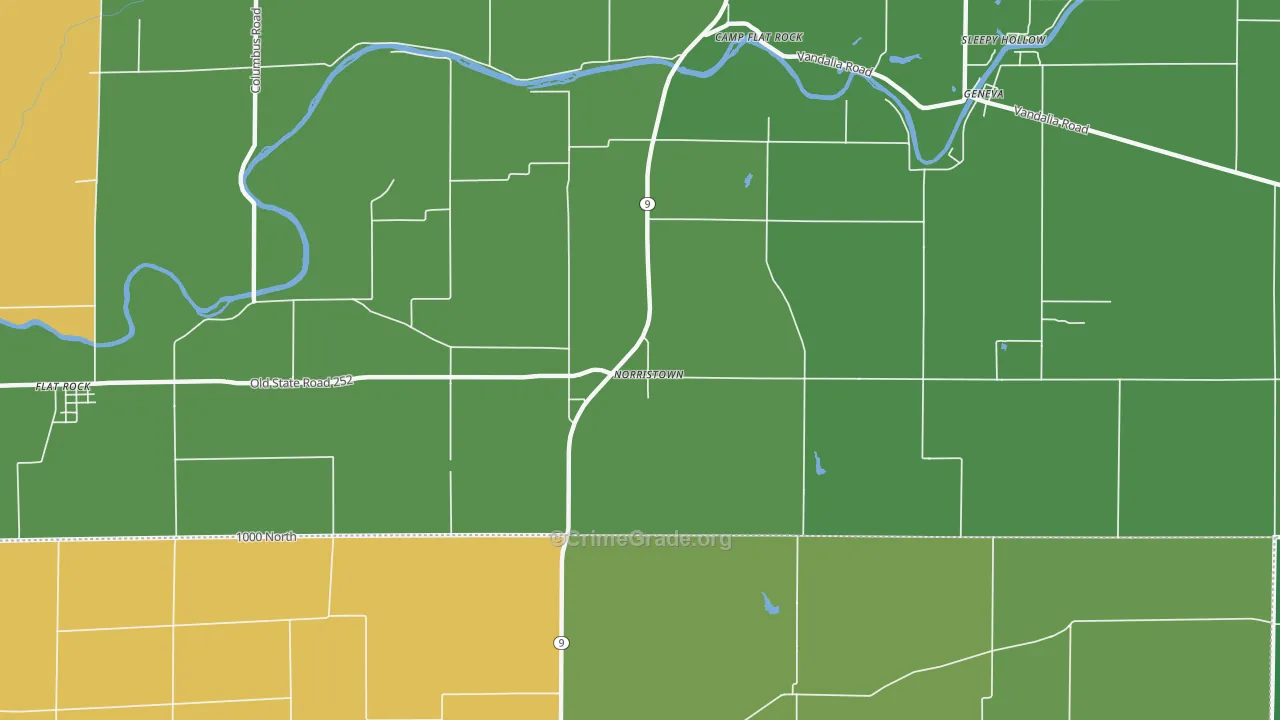 Norristown, IN Map of Theft Rates