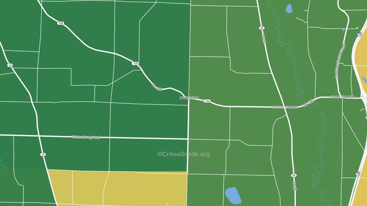 Norrisville, PA Map of Theft Rates