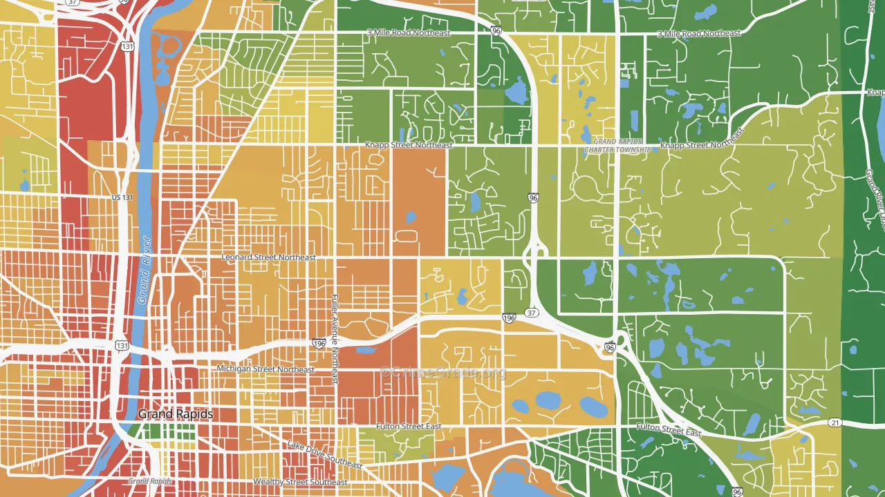 Norteast Citizens Action, Grand Rapids, MI Map of Theft Rates