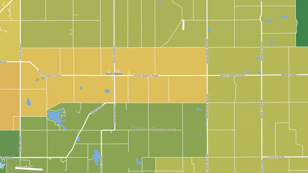 North Adams, MI Map of Theft Rates
