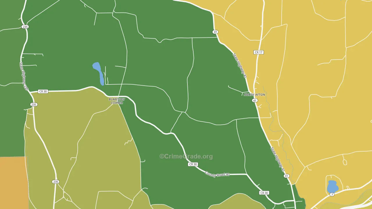 North Afton, NY Map of Theft Rates