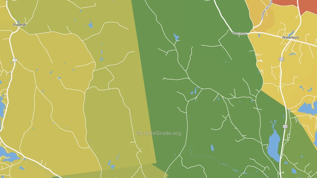 North Alfred, ME Map of Theft Rates