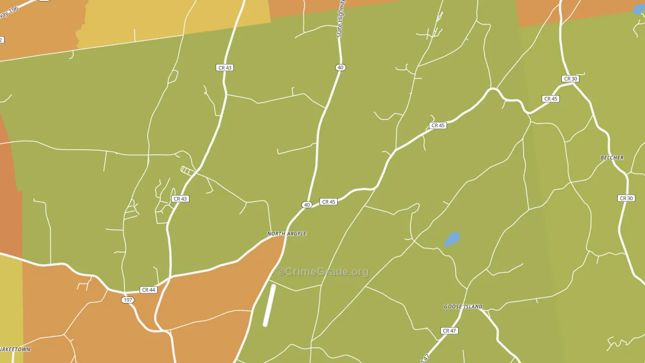 North Argyle, NY Map of Theft Rates