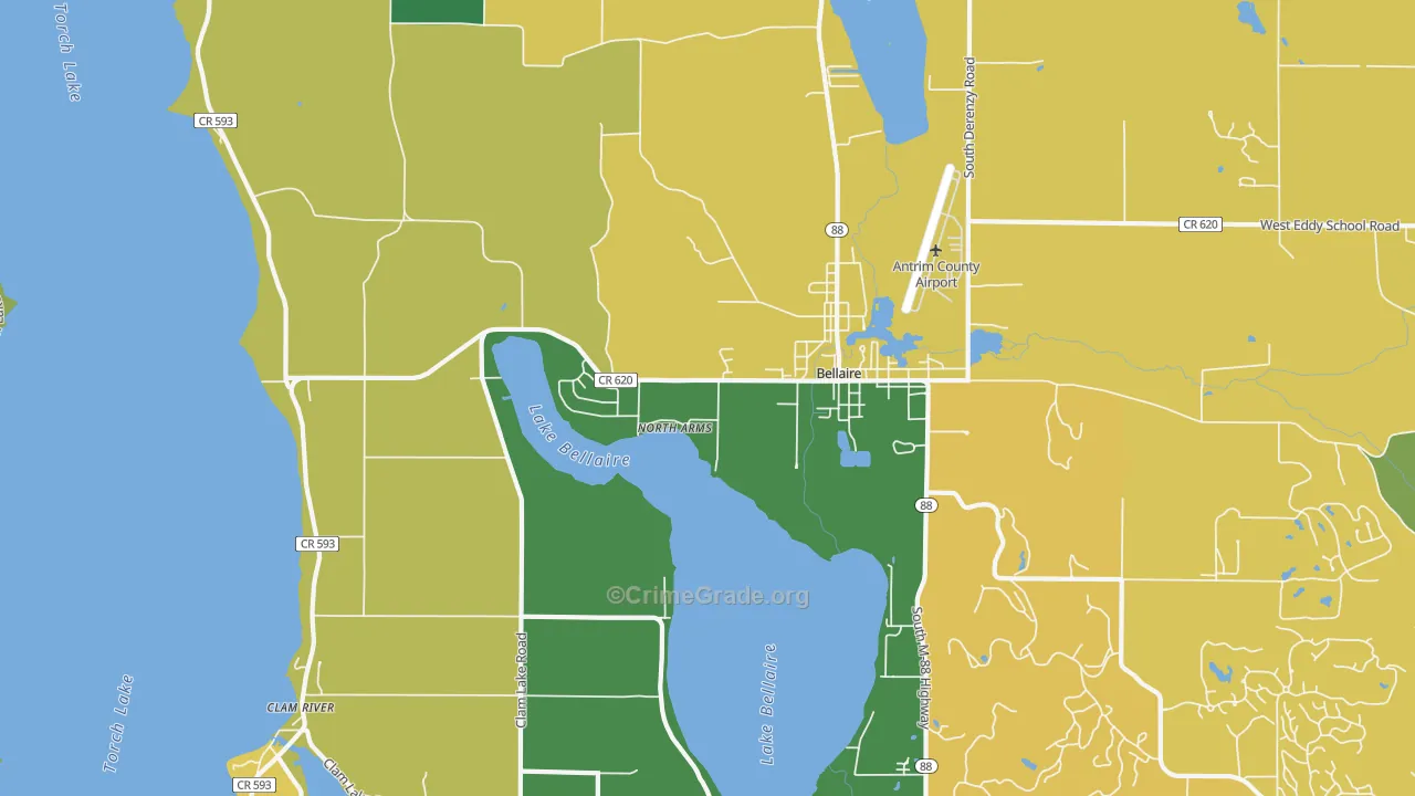 North Arms, MI Map of Theft Rates
